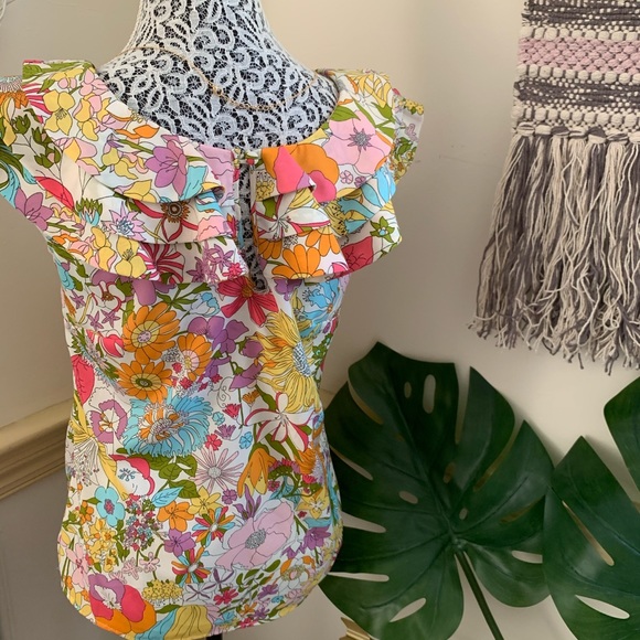 Retro Sleeveless Liberty of London Tank Top SZ S - Picture 9 of 13